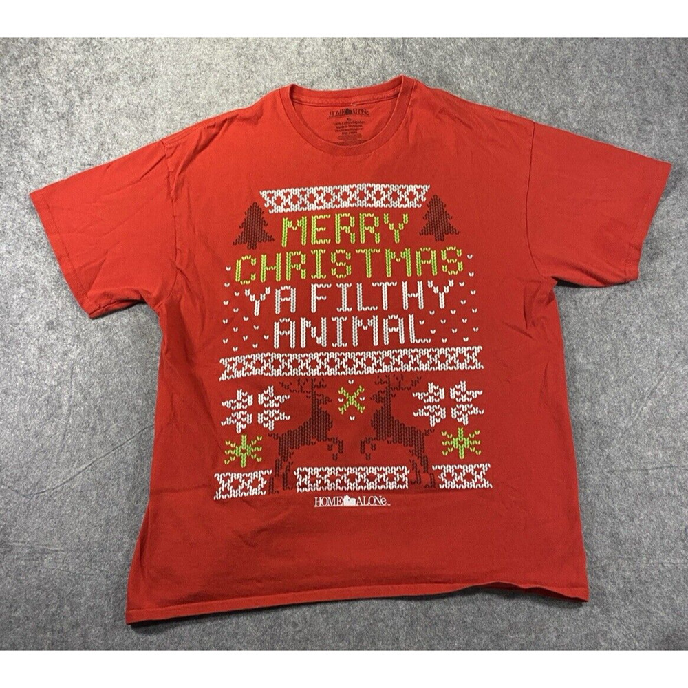 Christmas Shirt Extra Large Home Alone Red Merry Christmas Ya Filthy Animal